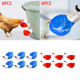 Maxbell 6Pcs Chicken Feeders Chicken Watering Cup Chicken Waterer for Birds Quail Red