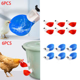 Maxbell 6Pcs Chicken Feeders Chicken Watering Cup Chicken Waterer for Birds Quail Red