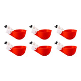 Maxbell 6Pcs Chicken Feeders Chicken Watering Cup Chicken Waterer for Birds Quail Red