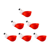 Maxbell 6Pcs Chicken Feeders Chicken Watering Cup Chicken Waterer for Birds Quail Red