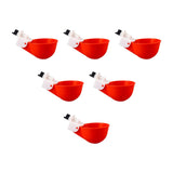 Maxbell 6Pcs Chicken Feeders Chicken Watering Cup Chicken Waterer for Birds Quail Red