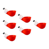 Maxbell 6Pcs Chicken Feeders Chicken Watering Cup Chicken Waterer for Birds Quail Red
