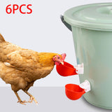 Maxbell 6Pcs Chicken Feeders Chicken Watering Cup Chicken Waterer for Birds Quail Red