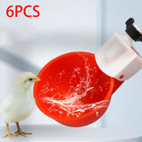 Maxbell 6Pcs Chicken Feeders Chicken Watering Cup Chicken Waterer for Birds Quail Red