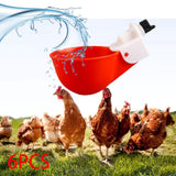 Maxbell 6Pcs Chicken Feeders Chicken Watering Cup Chicken Waterer for Birds Quail Red