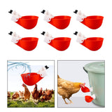 Maxbell 6Pcs Chicken Feeders Chicken Watering Cup Chicken Waterer for Birds Quail Red