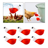 Maxbell 6Pcs Chicken Feeders Chicken Watering Cup Chicken Waterer for Birds Quail Red