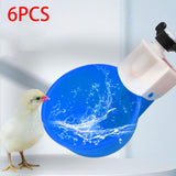 Maxbell 6Pcs Chicken Feeders Chicken Watering Cup Chicken Waterer for Birds Quail Blue