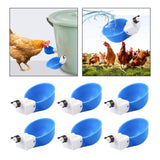 Maxbell 6Pcs Chicken Feeders Chicken Watering Cup Chicken Waterer for Birds Quail Blue