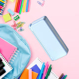Maxbell 2in1 Book Stand Pencil Box Foldable Page Clips Table Home Textbook Blue
