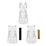 Maxbell Transparent Waterproof Apron Adjustable Oil Resistant for Fish Cleaning black
