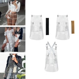 Maxbell Transparent Waterproof Apron Adjustable Oil Resistant for Fish Cleaning black