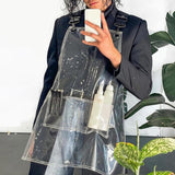 Maxbell Transparent Waterproof Apron Adjustable Oil Resistant for Fish Cleaning black