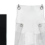 Maxbell Transparent Waterproof Apron Adjustable Oil Resistant for Fish Cleaning black