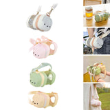 Maxbell Water Bottle 500ml with Lid and Straw Dog Shaped Creative for Outdoors Girls white