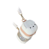 Maxbell Water Bottle 500ml with Lid and Straw Dog Shaped Creative for Outdoors Girls white