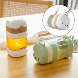 Maxbell Water Bottle 500ml with Lid and Straw Dog Shaped Creative for Outdoors Girls white