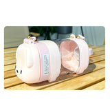 Maxbell Water Bottle 500ml with Lid and Straw Dog Shaped Creative for Outdoors Girls pink
