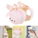 Maxbell Water Bottle 500ml with Lid and Straw Dog Shaped Creative for Outdoors Girls pink