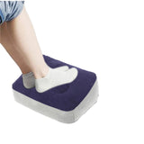 Maxbell Folding Inflatable Footrest Pad with Inflator Pillow for Plane Cars Parts Gray Blue