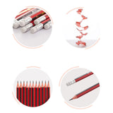Maxbell 12x Hexagon Wood Pencils with Eraser Craft Supplies for Writing Teacher