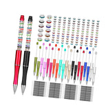 Maxbell Beaded Beadable Pens DIY Set Christmas Decor for Writing Classroom School Set B