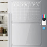Maxbell 2x Acrylic Magnetic Dry Erase Board Calendar Refrigerator Magnet for Office