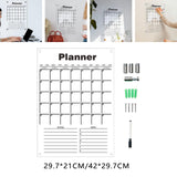 Maxbell Acrylic Calendar dry erasing Board with Marker Reusable for Meal Plan Kitchen Small