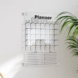 Maxbell Acrylic Calendar dry erasing Board with Marker Reusable for Meal Plan Kitchen Large