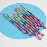 Maxbell 10x Rainbow Stacking Crayons Educational Toy Smooth for Drawing Kids Gift