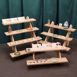 Maxbell Earring Rings Organizer Wood Easy to Assemble Storing Earrings, Rings 4 Tier