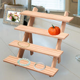 Maxbell Earring Rings Organizer Wood Easy to Assemble Storing Earrings, Rings 4 Tier