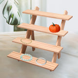 Maxbell Earring Rings Organizer Wood Easy to Assemble Storing Earrings, Rings 4 Tier