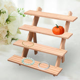 Maxbell Earring Rings Organizer Wood Easy to Assemble Storing Earrings, Rings 4 Tier