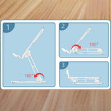 Maxbell Book Holder Foldable Tablet Holder Non Slip Save Space for Office Documents White