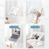 Maxbell Book Holder Foldable Tablet Holder Non Slip Save Space for Office Documents Silver