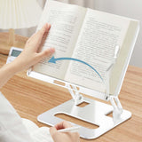 Maxbell Book Holder Foldable Tablet Holder Non Slip Save Space for Office Documents Silver