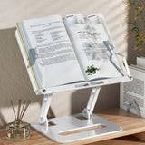 Maxbell Book Holder Foldable Tablet Holder Non Slip Save Space for Office Documents Silver