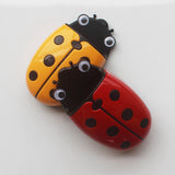 Maxbell Magnetic Dry Erase Marker Holder with Ladybug Shape 2in1 for Workshop Office Yellow