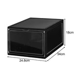 Maxbell Shoe Box Stackable Shoe Bins Display Case Shoe Container for Closet Black