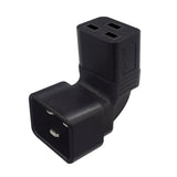 Maxbell C20 Male to C19 right angle Power Adapter for Ceiling Mounted optical device
