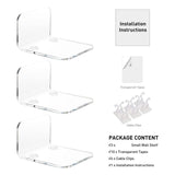 Maxbell Acrylic Floating Shelves Monitor Top Rack for Collectibles Plants Transparent
