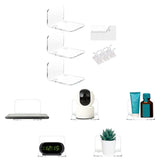 Maxbell Acrylic Floating Shelves Monitor Top Rack for Collectibles Plants Transparent