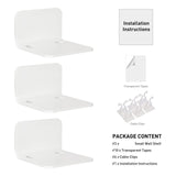 Maxbell Acrylic Floating Shelves Monitor Top Rack for Collectibles Plants White