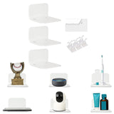 Maxbell Acrylic Floating Shelves Monitor Top Rack for Collectibles Plants White