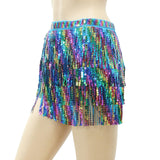 Maxbell Sequin Tassel Skirt Rave Skirt Wrap for Club Ballroom Stage Performance
