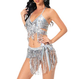 Maxbell Sequin Tassel Set 3 Piece Outfit for Costume Accessories Party Samba M