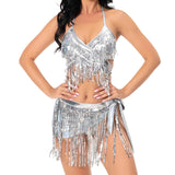 Maxbell Sequin Tassel Set 3 Piece Outfit for Costume Accessories Party Samba M