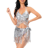 Maxbell Sequin Tassel Set 3 Piece Outfit for Costume Accessories Party Samba L
