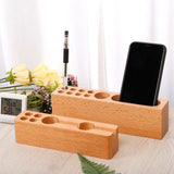 Maxbell Wooden Pen Holder Durable Wooden Pencil Holder Desk Organizer for Desktop A